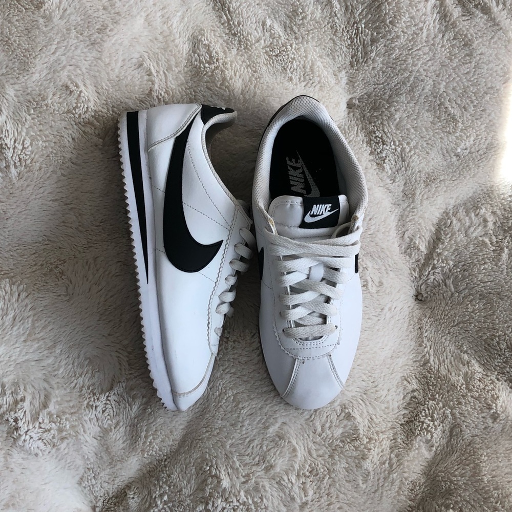 Black and white Nike Cortez